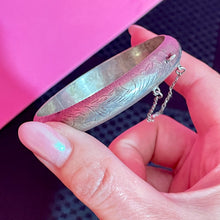 Load image into Gallery viewer, SS  Circa 1970 Etched Bangle Bracelet
