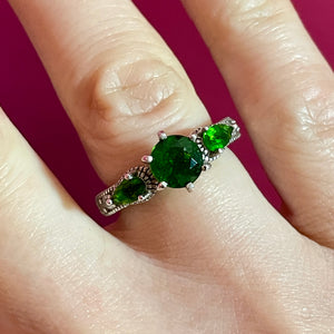 Tsavarite Garnet SS Ring