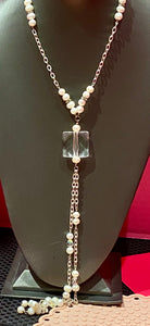 Freshwater Pearl Square Tassel Necklace