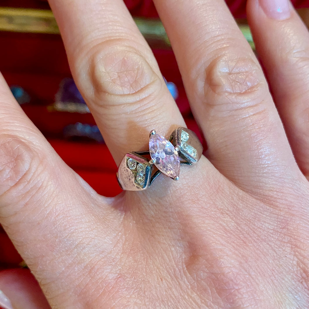 SS Pink CZ Ring