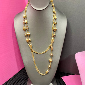 Mixed Link Very Long Necklace Circa 1970