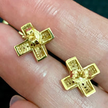 Load image into Gallery viewer, 14K Gold Diamond X Earrings
