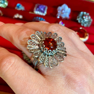 SS Amber Ring