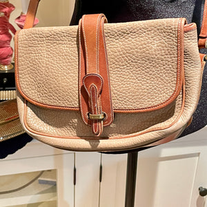 Two Tone Dooney & Bourke Pebbled Leather Saddle Bag