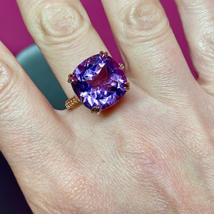 Very Fancy Rose Gold Vermeil SS Amethyst Ring