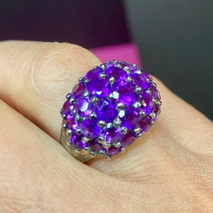 Sterling African Amethyst Dome Ring