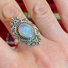 Load image into Gallery viewer, SS Faceted Moonstone Ring
