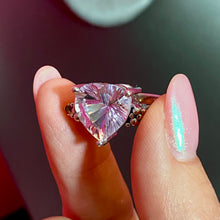Load image into Gallery viewer, SS Rare Fancy Cut Amethyst Ring With Side Stones

