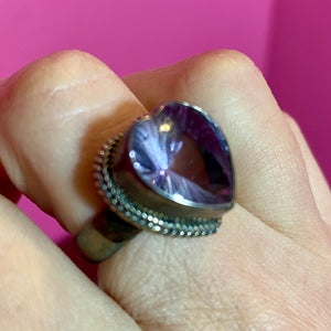SS Rare Fancy Cut Amethyst Ring