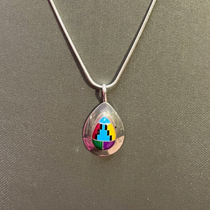 SS Inlaid Pendant & Chain