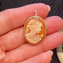 Load image into Gallery viewer, SS Carved Shell Cameo Pin Pendant
