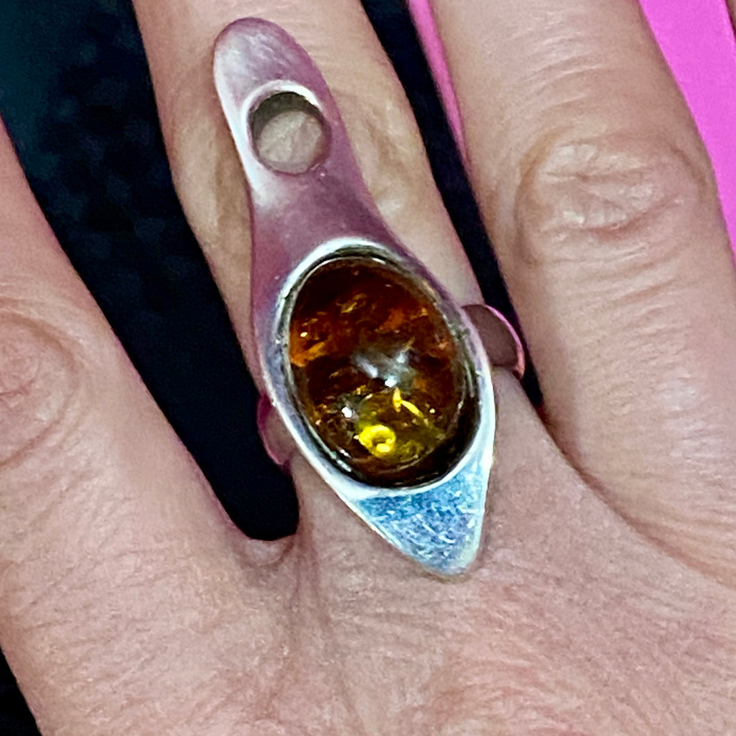 SS Amber Very Long Ring