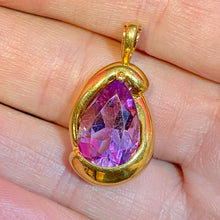 Load image into Gallery viewer, Sterling Vermeil Huge Gemmy Amethyst Pendant
