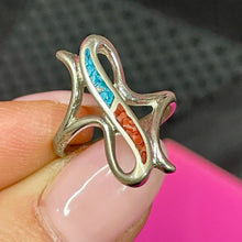 Load image into Gallery viewer, Sterling inlaid Freeform Ring
