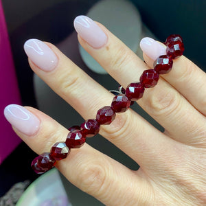 Sterling Marcasite Toggle Pyrope Garnet Bracelet