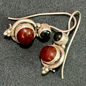 SS Carnelian Lapis Earrings