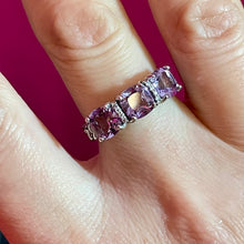Load image into Gallery viewer, SS Amethyst Chain Detail Ring
