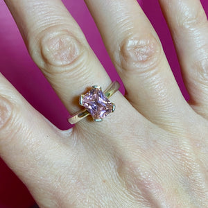 SS Pink CZ Ring