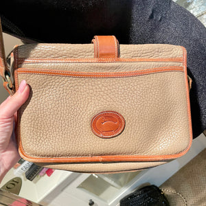 Two Tone Dooney & Bourke Pebbled Leather Saddle Bag