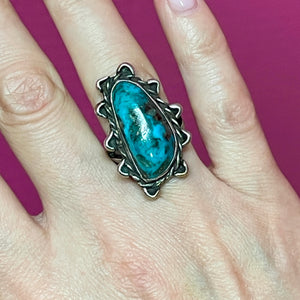 SS Huge Turquoise Ring OLDER