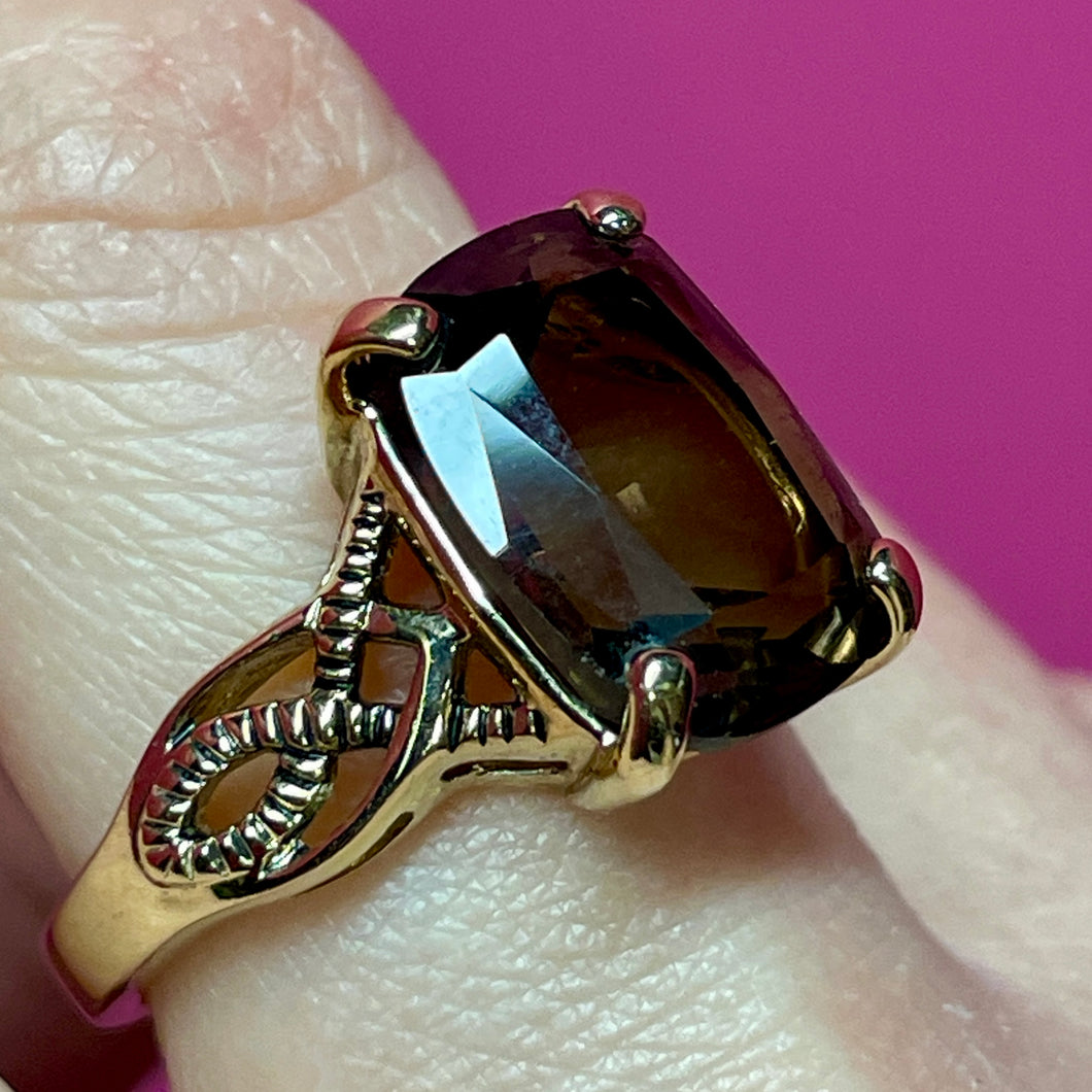 SS Vermeil Big Smokey Ring