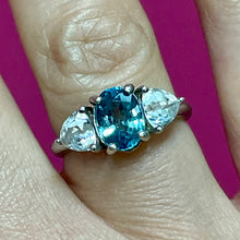 Load image into Gallery viewer, SS Blue Topaz Large Spinel Ring
