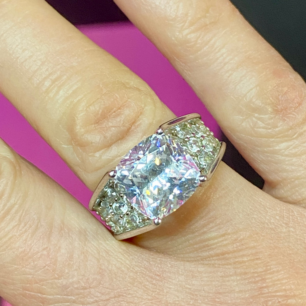 Sterling CZ High End Bridge Ring