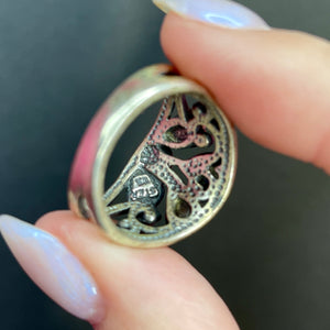 SS Turquoise Coral Ring Size 7.5