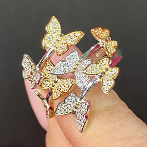 ❤️ Sterling Vermeil CZ Wrap Ring Set ( adjustable )