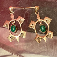 Load image into Gallery viewer, SS Malachite Turtle Earrings
