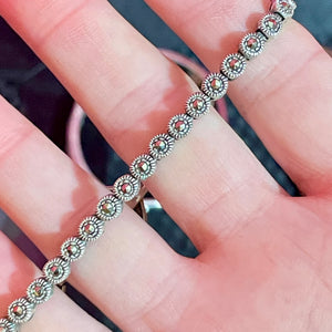 SS Marcasite Heart Clasp Bracelet