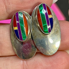 Load image into Gallery viewer, Sterling  Inlaid Gemstone Earrings
