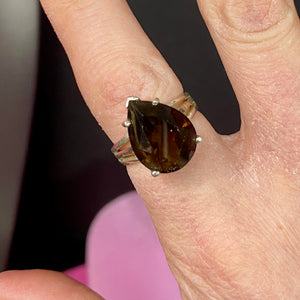 ❤️ Sterling Smokey Quartz Ring s 6.75