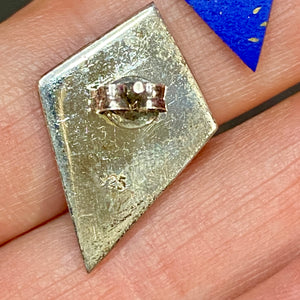 Sterling Lapis Onyx Earrings