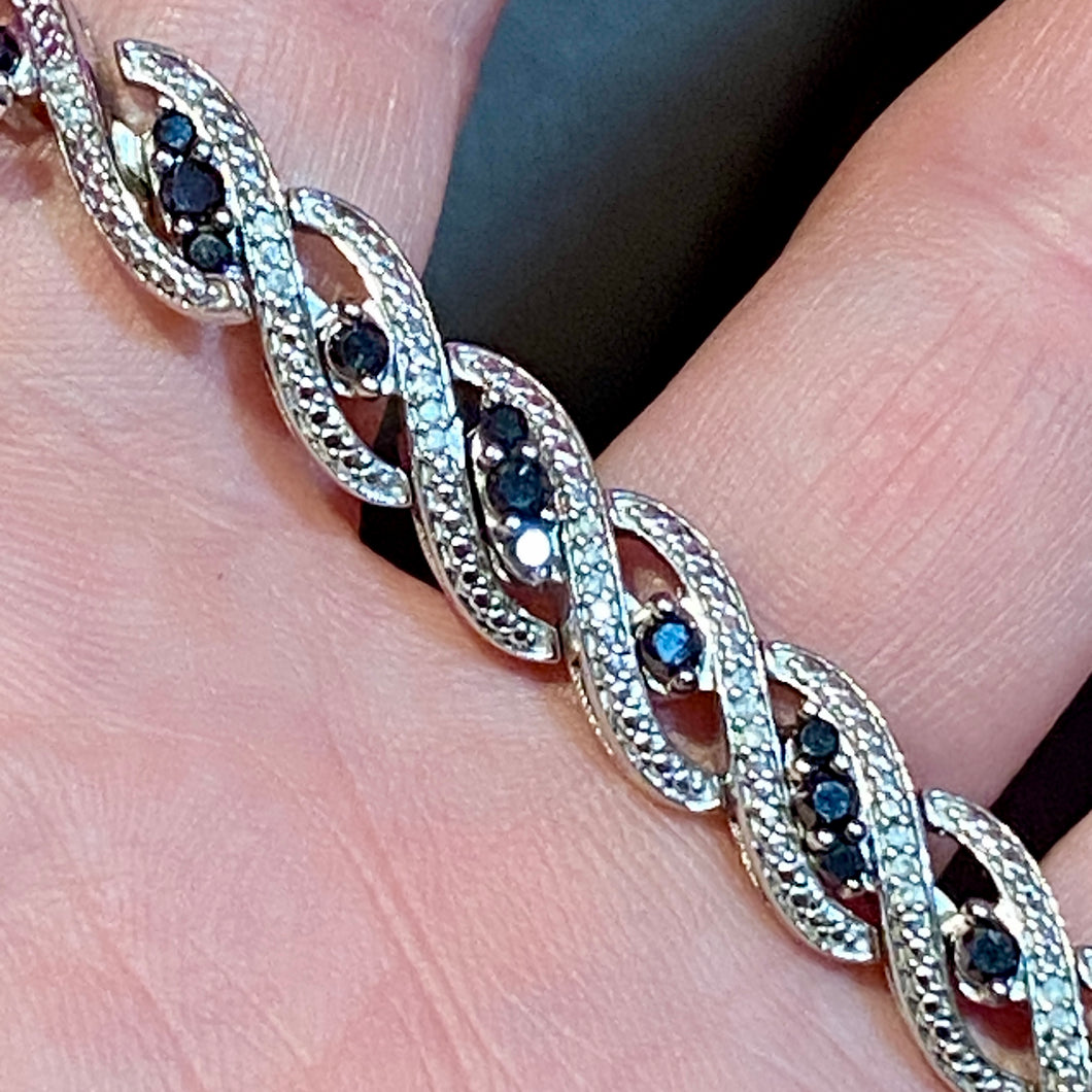 SS S Link CZ Bracelet as found