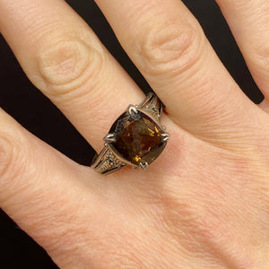 Sterling Smokey Quartz  Ring 10