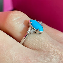 Load image into Gallery viewer, Dainty Turquoise Spinel Ring SS
