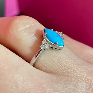 Dainty Turquoise Spinel Ring SS