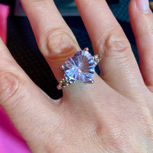 Load image into Gallery viewer, SS Rare Fancy Cut Amethyst Ring With Side Stones
