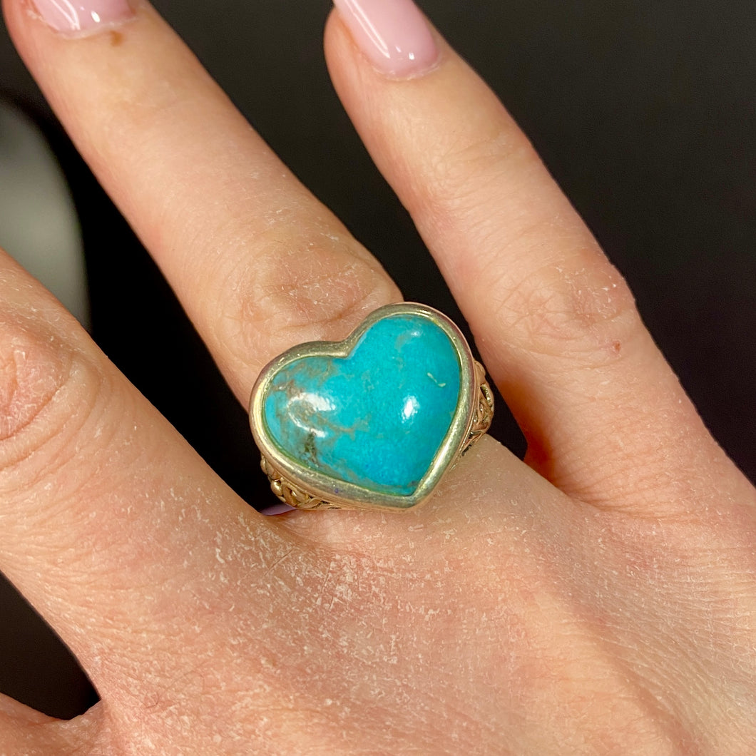 ❤️ Sterling Howlite Heart Ring s 6