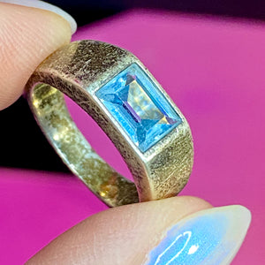 Sterling Blue Topaz Ring Size 7.5