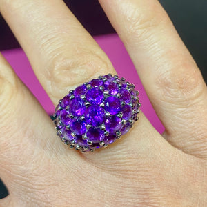 Sterling African Amethyst Dome Ring