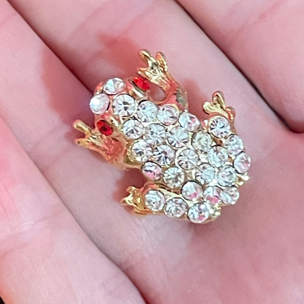 Swarovski Frog Pin