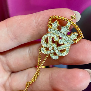 Fabulous Swarovski Swan Crown Pin