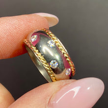 Load image into Gallery viewer, Sterling 14K Really Good Diamond Band Ring Size 6.5 &amp; 7
