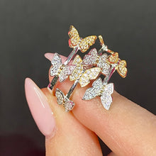 Load image into Gallery viewer, ❤️ Sterling Vermeil CZ Wrap Ring Set ( adjustable )
