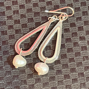 Long SS Pearl Drop Earrings