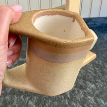 Load image into Gallery viewer, Artist Made  MCM Pottery Mugs &amp; Stand
