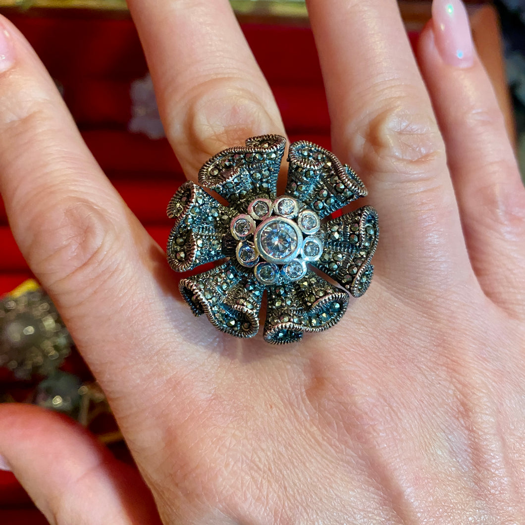 SS Marcasite CZ Ring