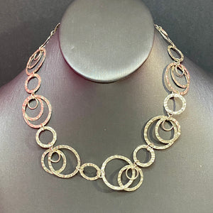 Unusual Free Flowing Sterling Geo Necklace